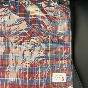 CC3  Carbon 2 Cobalt Men’s Short Sleeve Button Up Shirt Blue  Red White XXL N…